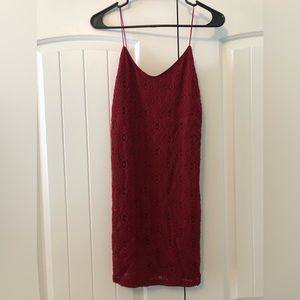 Forever 21 Lacey Maroon Mini Dress